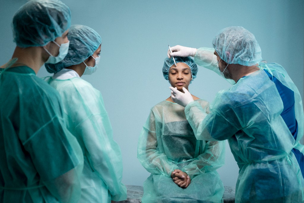 Doctor consulting a patient in a clinical setting