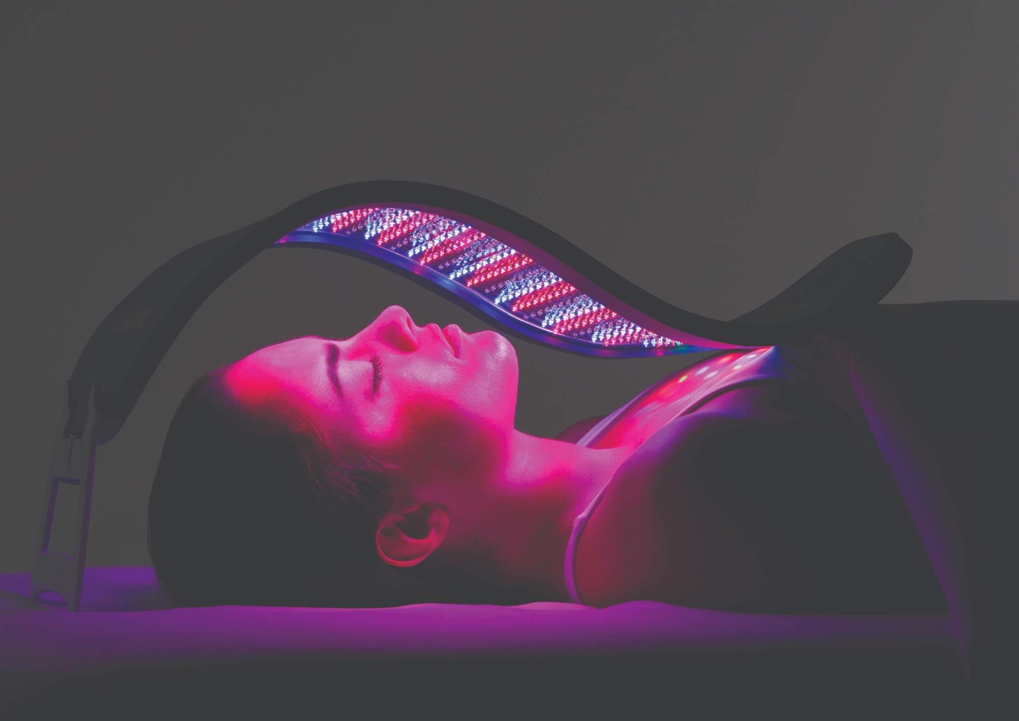 Celluma PRO Plus draped over a client's face