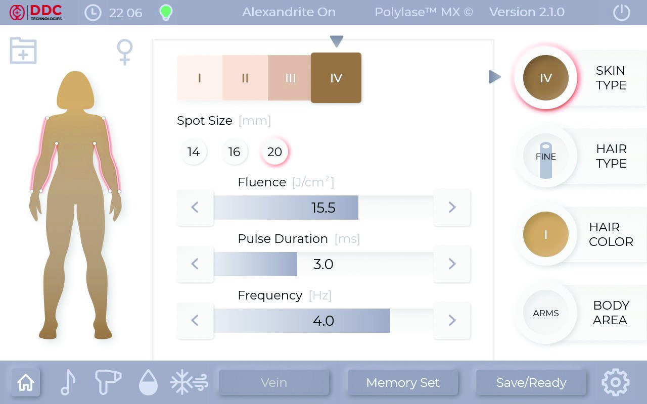 Polylase user-friendly touchscreen software interface