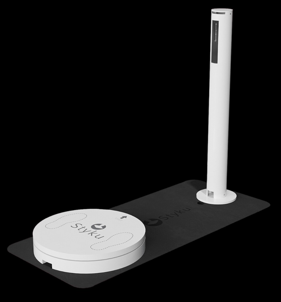 Styku 3D body scanner device — turntable and infrared sensor